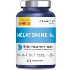 Granions Mélatonine 1,9 mg - Format 6 mois - 180 comprimés