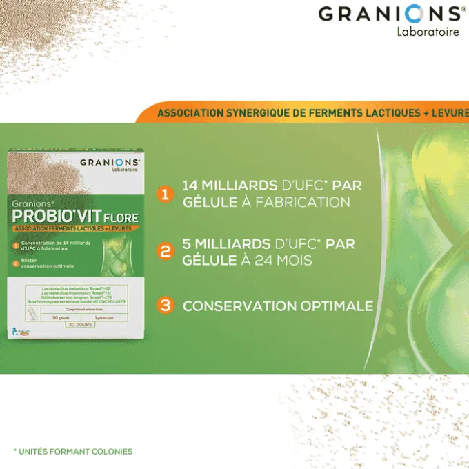 GRANIONS Probio'vit Flore - Ferments lactiques & Levure