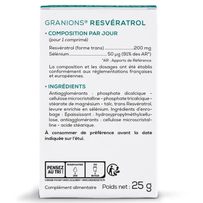 GRANIONS Resvératrol 30 comprimés