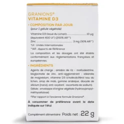 GRANIONS Vitamine D3 végétale 60 gélules