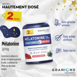 Gummies sommeil mélatonine 1,9 mg