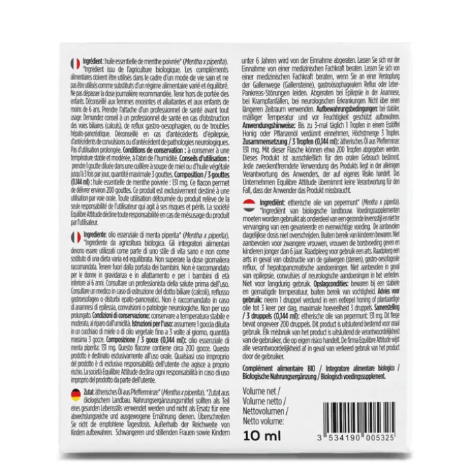 Huile essentielle Menthe Poivrée Bio