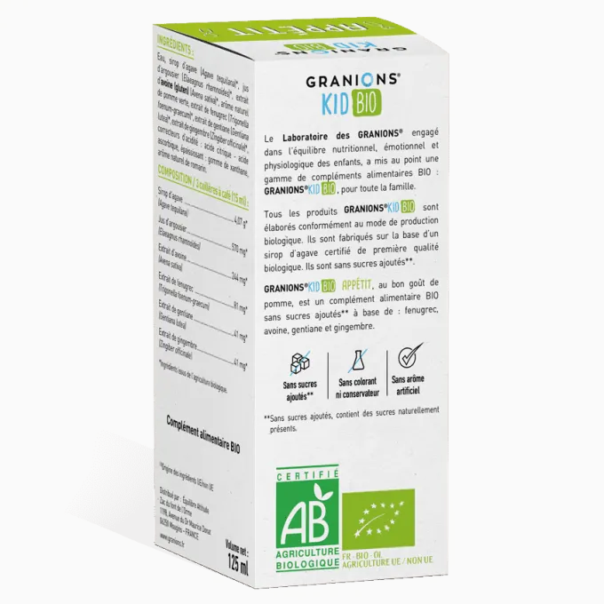Kid Bio Appétit - Solution Buvable Aux Plantes Goût Pomme - 125 ml