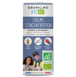 Kid Bio Calme Concentration - Solution Buvable aux Plantes - Goût Fraise Cassis - 125 ml