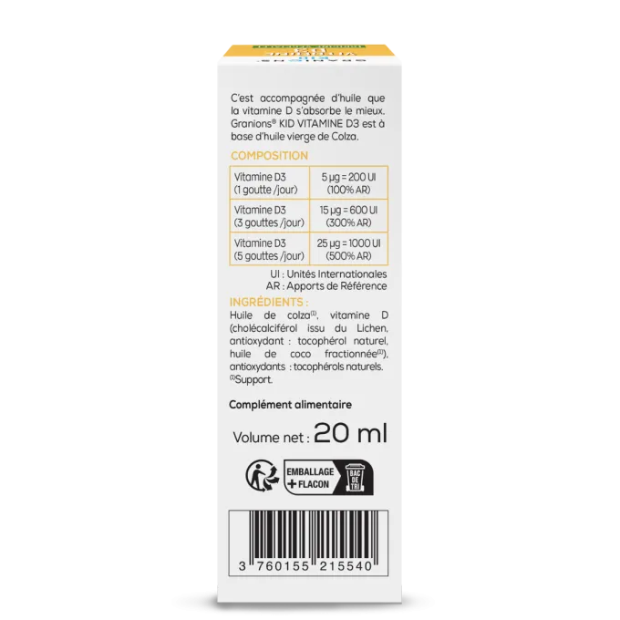 Kid Vitamine D3 - Solution Buvable 20 ml