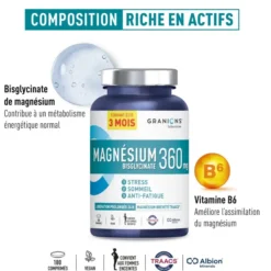 Magnésium bisglycinate 360 mg - Format 3 mois