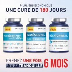 Magnésium Marin + Bisglycinate Format éco 6 mois