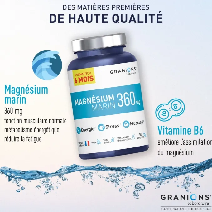 Magnésium Marin format éco 6 mois