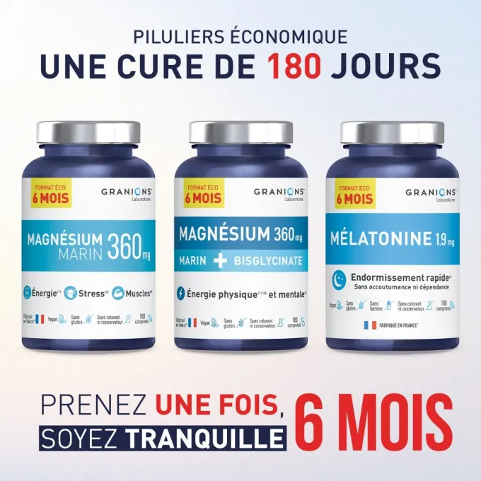 Magnésium Marin format éco 6 mois