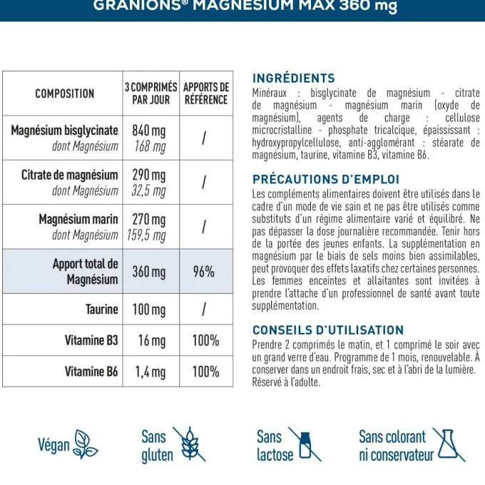 Magnésium Max 360 mg