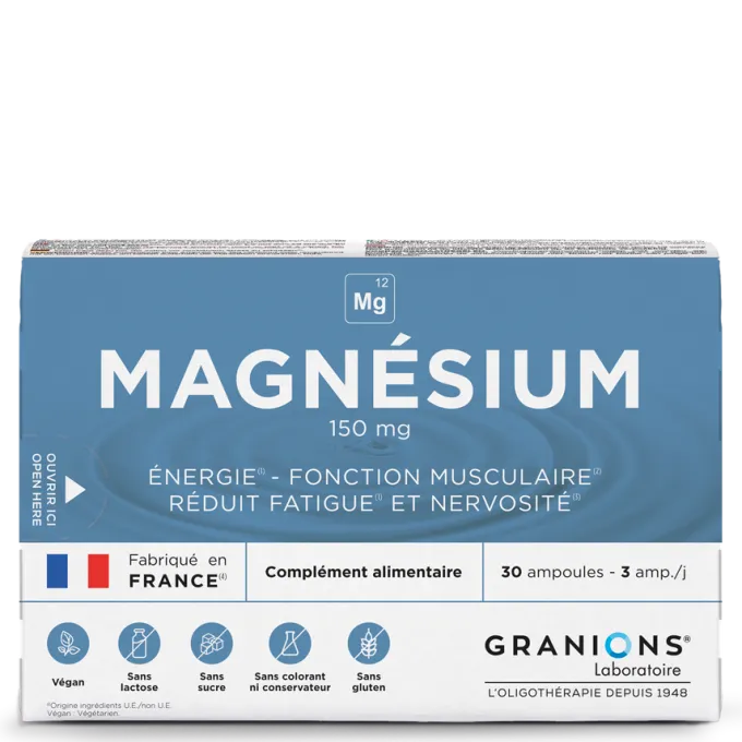 Magnésium 150 mg - 30 ampoules buvables