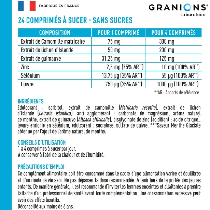 Nez & Gorge - 2 en 1 - 24 comprimés - Menthe glaciale