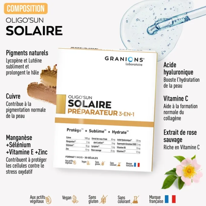 Oligo'Sun - Préparateur Solaire 3-en-1 - Format 2 mois