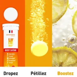 Pastille hydratation Électrolytes à la caféine- HYDROP Citron