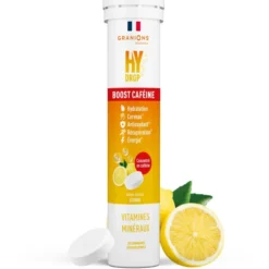 Pastille hydratation Électrolytes à la caféine- HYDROP Citron