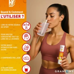 Pastille hydratation Électrolytes à la caféine- HYDROP Citron