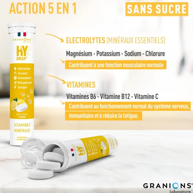 Pastille hydratation Électrolytes HYDROP - Citron