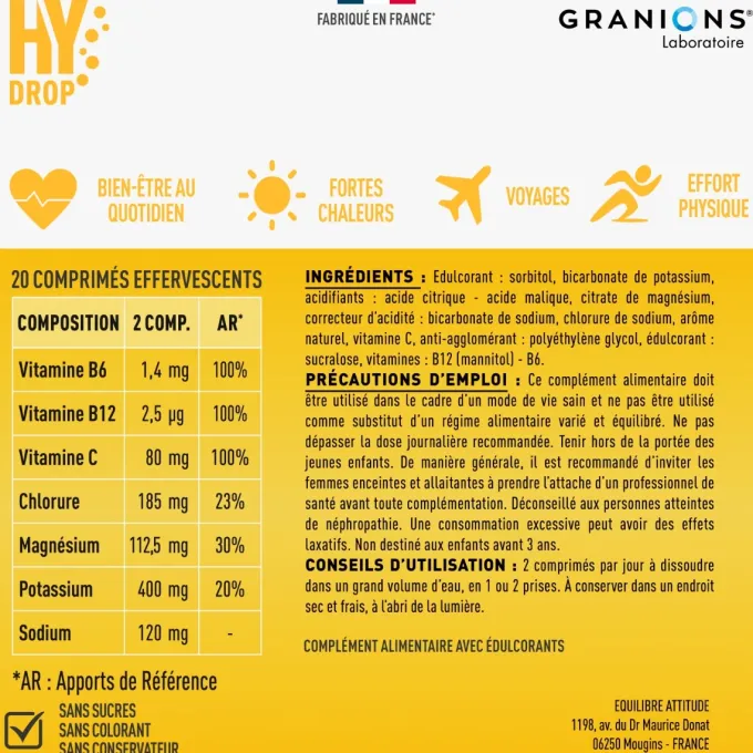 Pastille hydratation Électrolytes HYDROP - Citron