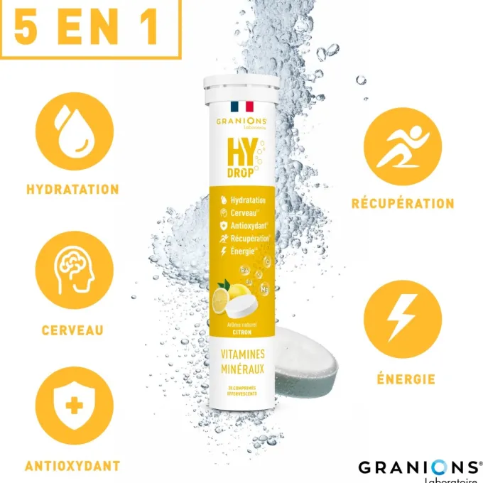 Pastille hydratation Électrolytes HYDROP - Citron