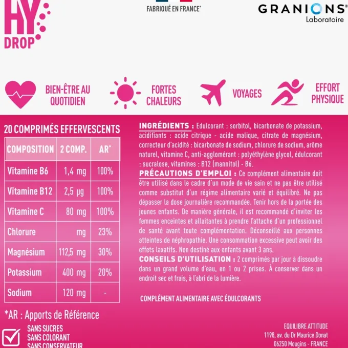 Pastille hydratation Électrolytes HYDROP - Fraise