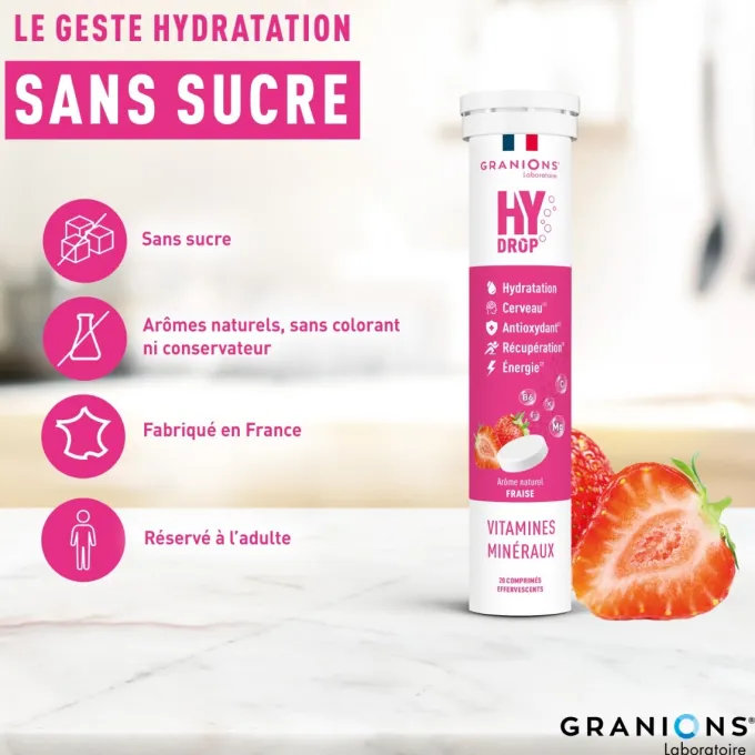 Pastille hydratation Électrolytes HYDROP - Fraise
