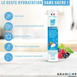 Pastille hydratation Électrolytes au Collagène - HYDROP framboise-cassis