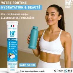 Pastille hydratation Électrolytes au Collagène - HYDROP framboise-cassis