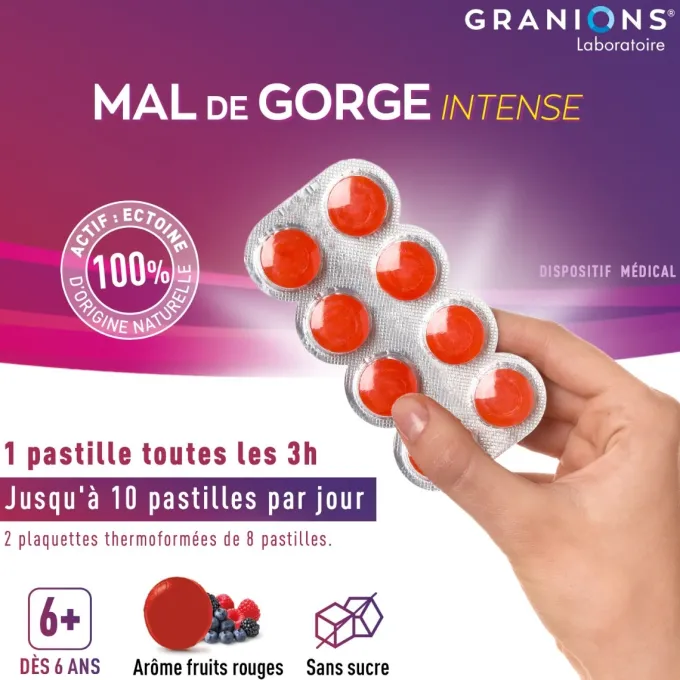 Pastilles Mal de Gorge Intense