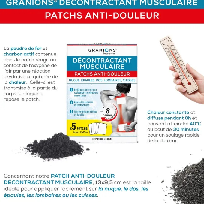 Patchs Anti-Douleur Thermothérapie - Décontractant musculaire