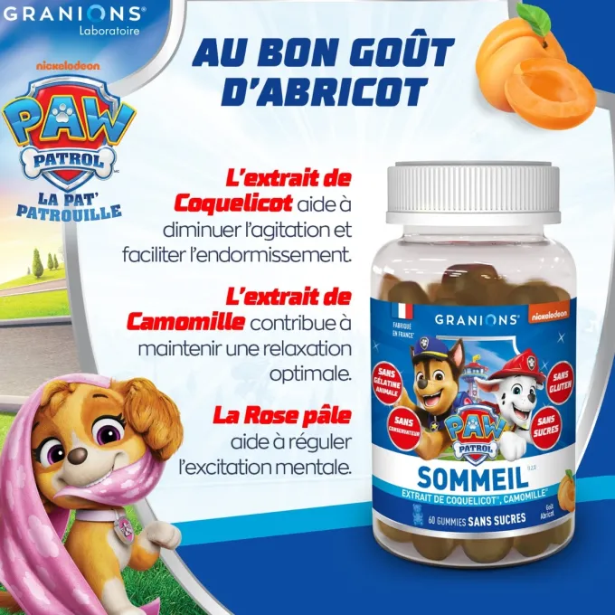 Pat Patrouille - Gummies Sommeil - 60 Gummies - Abricot