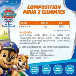 Pat Patrouille - Gummies Vitamine D3 - 60 Gummies - Orange