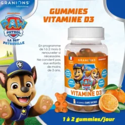 Pat Patrouille - Gummies Vitamine D3 - 60 Gummies - Orange