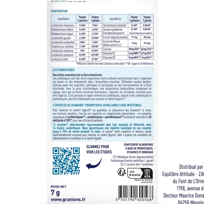 Probiotiques Flore Intestinale - 14 gélules