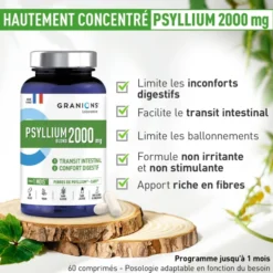 Psyllium Blond 2000mg - 60 gélules