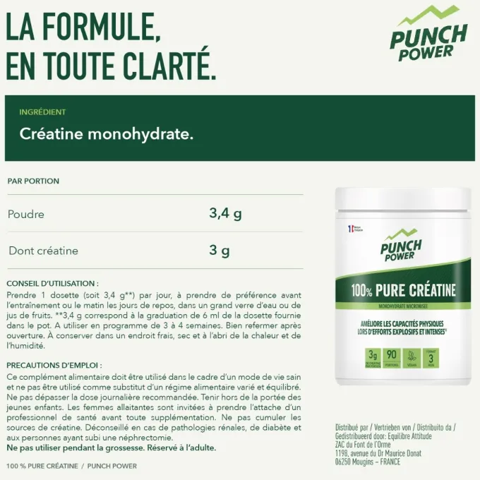 Pure Créatine – 308 g poudre