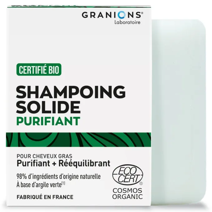 Shampoing Solide Certifié Bio - Purifiant - 80 g