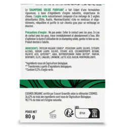 Shampoing Solide Certifié Bio - Purifiant - 80 g