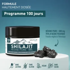 Shilajit pur en résine - 500mg