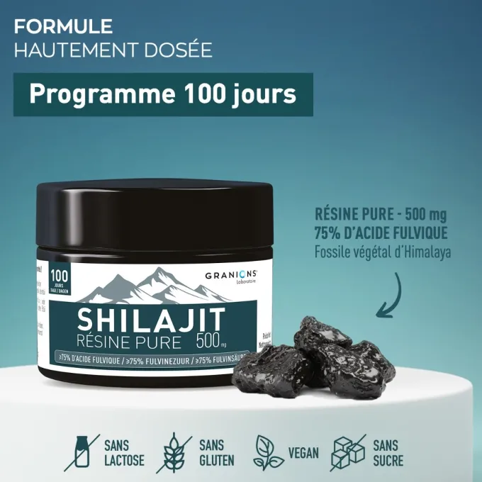Shilajit pur en résine - 500mg