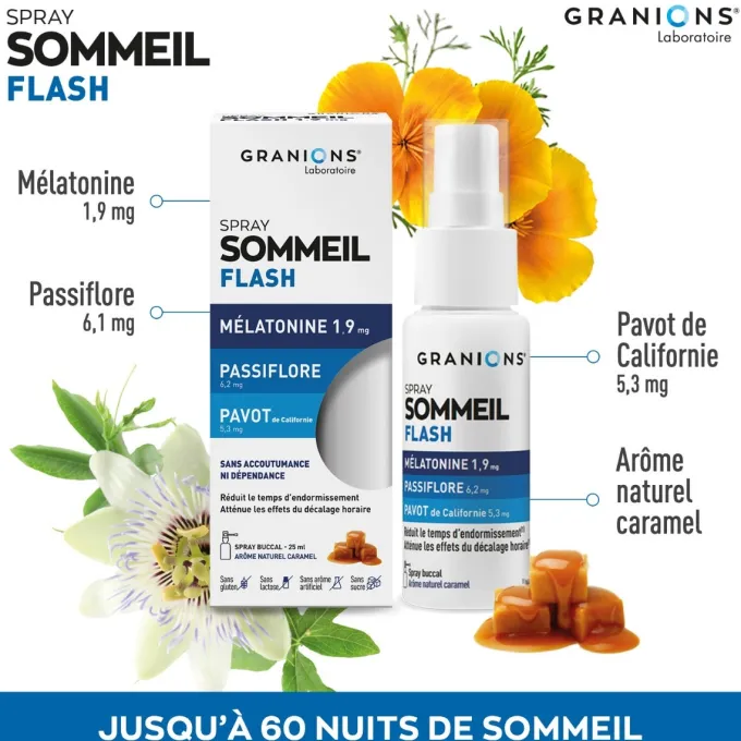 Spray mélatonine sommeil