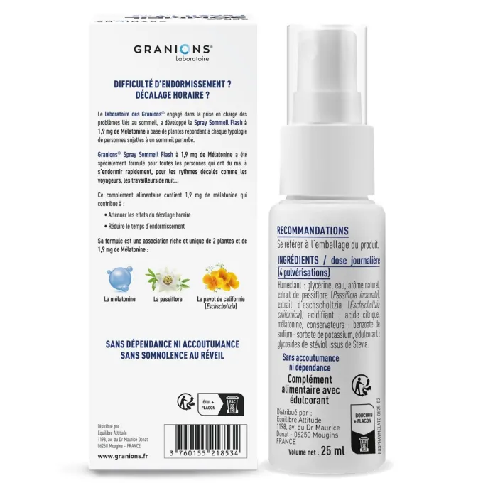 Spray mélatonine sommeil