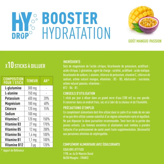 Sticks hydratation Électrolytes HYDROP - Mangue Passion