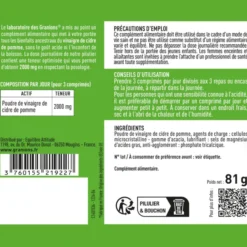 Vinaigre de cidre de pomme 2000mg