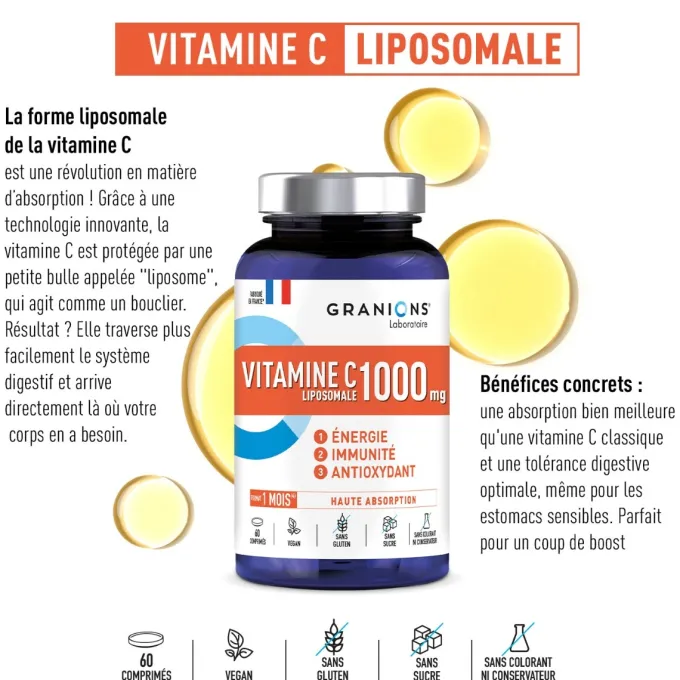 Vitamine C Liposomale 1000 mg - 60 comprimés