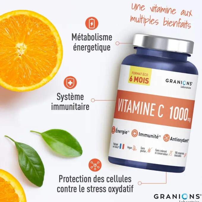 Vitamine C 1000 mg - Format éco 6 mois