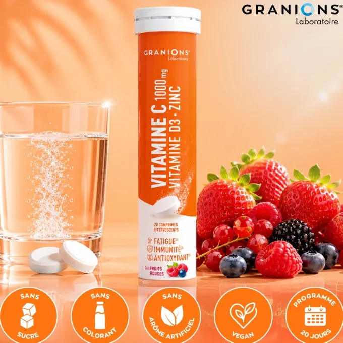 Vitamine C 1000 mg + Vitamine D3 + Zinc Effervescent
