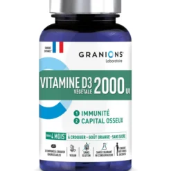 Vitamine D3 2000 UI - 30 comprimés à croquer