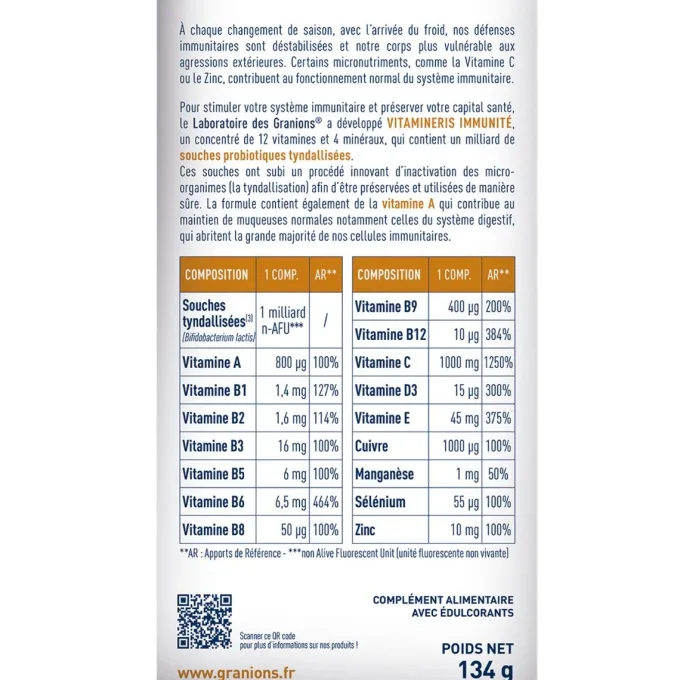 Vitamineris Immunité 1000mg - 28 comprimés