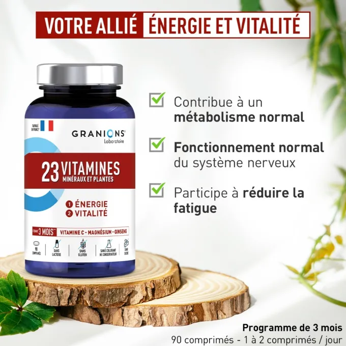 23 Vitamines Minéraux et Plantes 90 comprimés