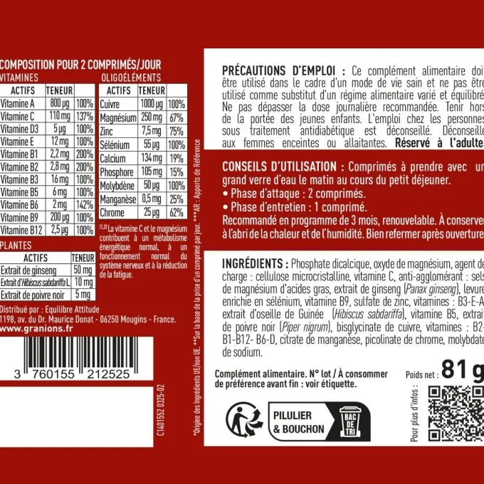 23 Vitamines Minéraux et Plantes 90 comprimés